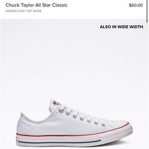 Chuck Taylor All Star Classic Converse White Size 8 Women’s